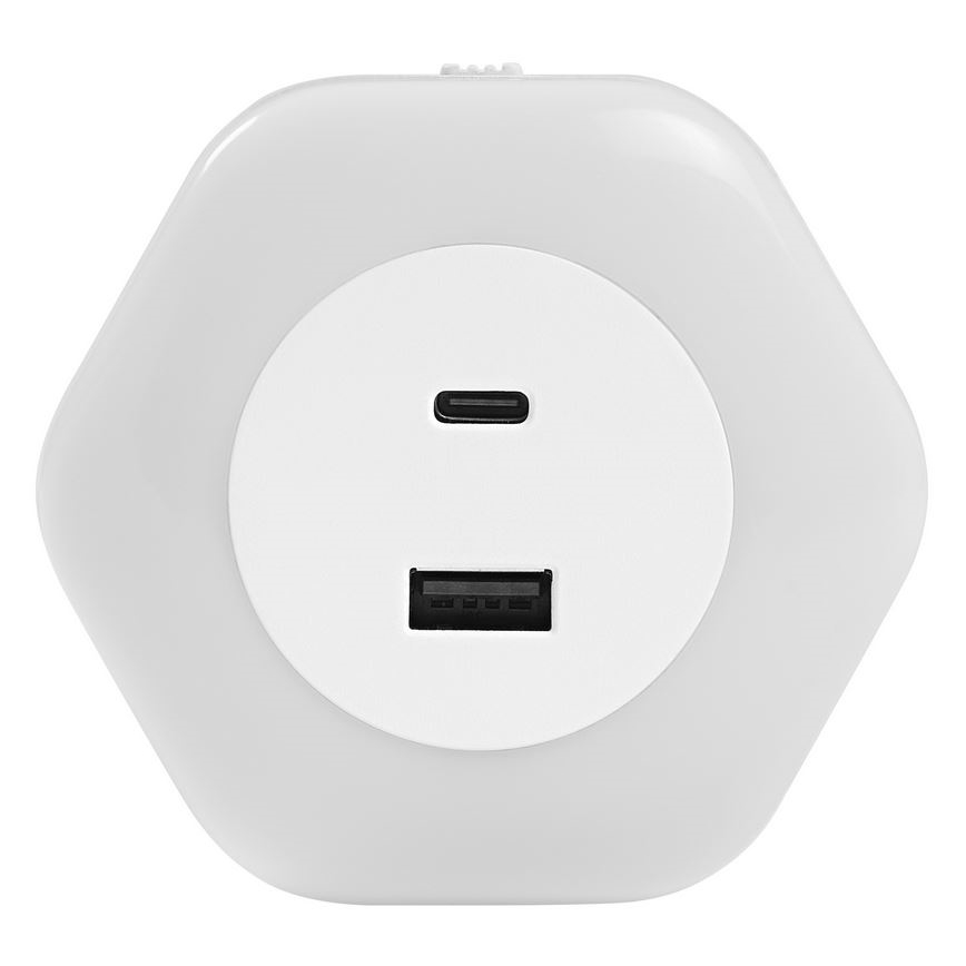 Ledvance - Φως Πλοήγησης πρίζας LED with USB LUNETTA LED/15W/230V