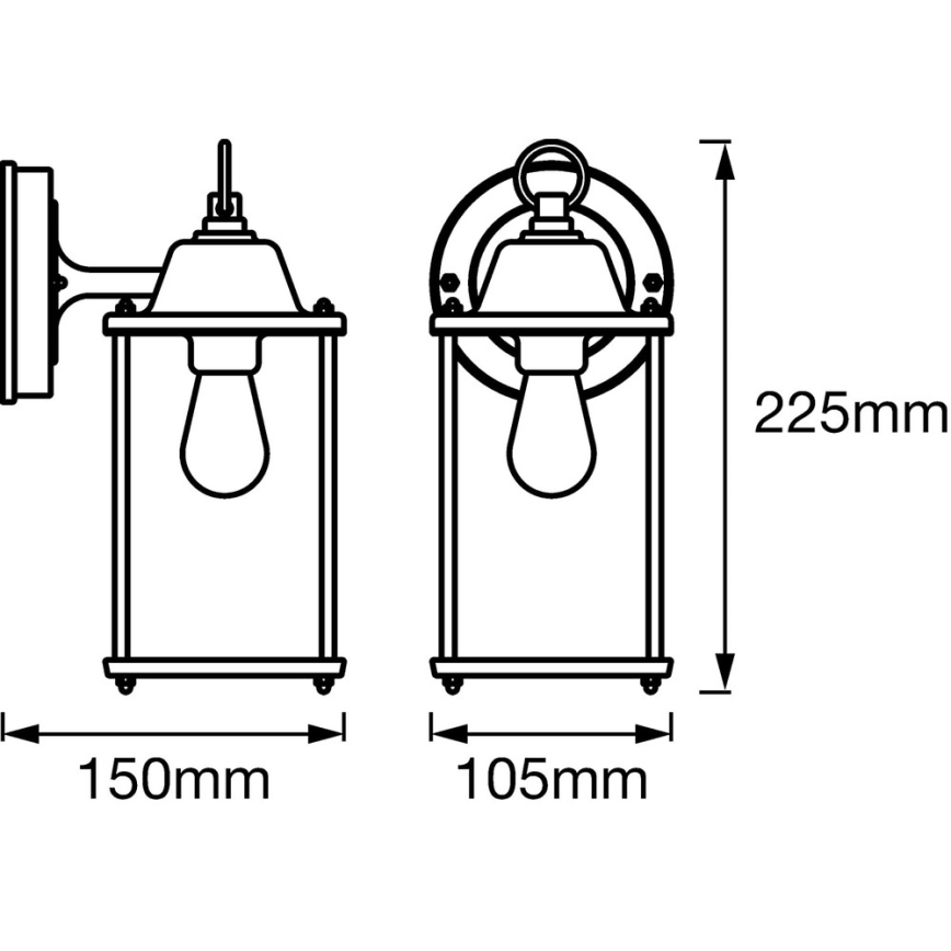 Ledvance - Φως τοίχου ENDURA 1xE27/60W/230V IP23