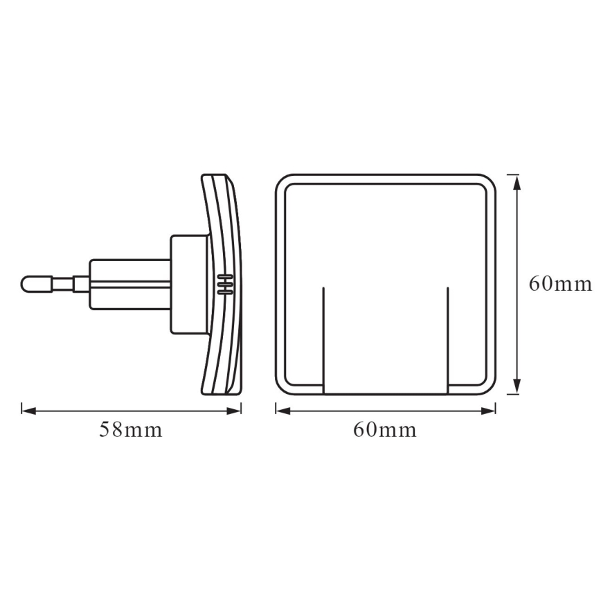 Ledvance - Φωτάκι νυκτός LED με αισθητήρα LUNETTA LED/0,3W/230V 3000K
