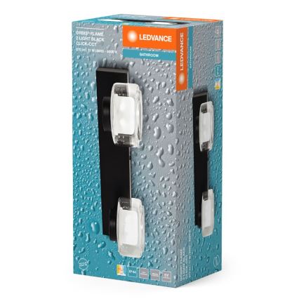 Ledvance - Φωτιστικό τοίχου μπάνιου LED ORBIS FLAME 2xLED/5,5W/230V 3000/4000K IP44 μαύρο