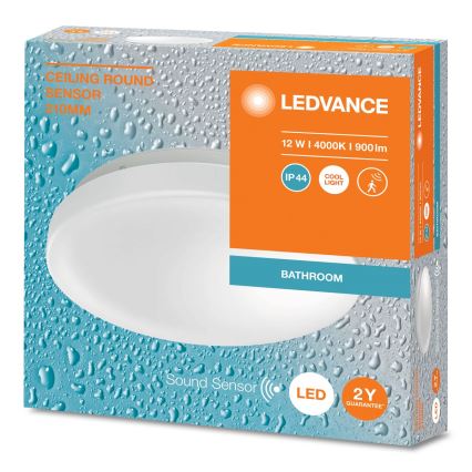 Ledvance - Φωτιστικό οροφής μπάνιου LED με αισθητήρα CEILING ROUND LED/12W/230V IP44