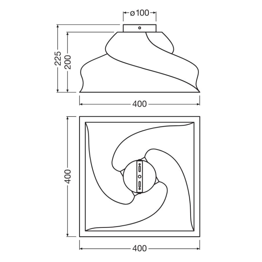 Ledvance - Φωτιστικό οροφής DECOR CARDBOARD 1xE27/15W/230V 40x40 cm
