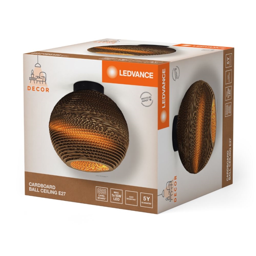 Ledvance - Φωτιστικό οροφής DECOR CARDBOARD 1xE27/15W/230V διάμετρος 26 cm