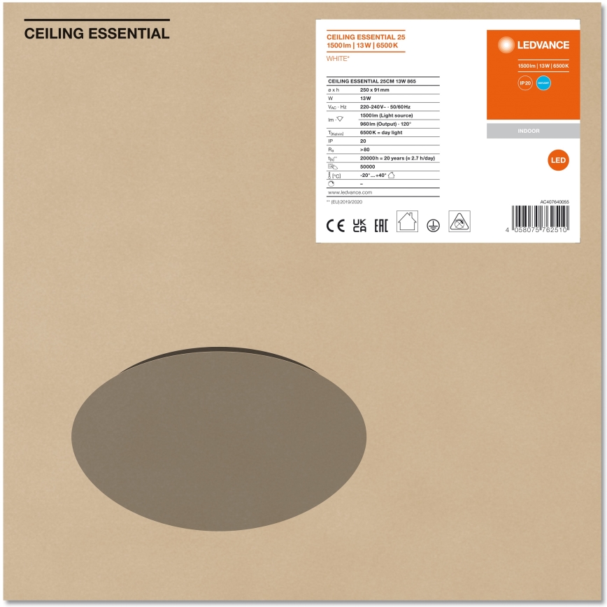 Ledvance - Φωτιστικό οροφής LED ESSENTIAL LED/13W/230V 6500K