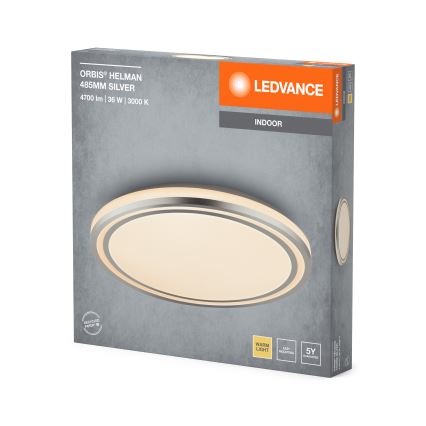 Ledvance - Φωτιστικό οροφής LED ORBIS HELMAN LED/36W/230V διάμετρος 48,5 cm ασημί