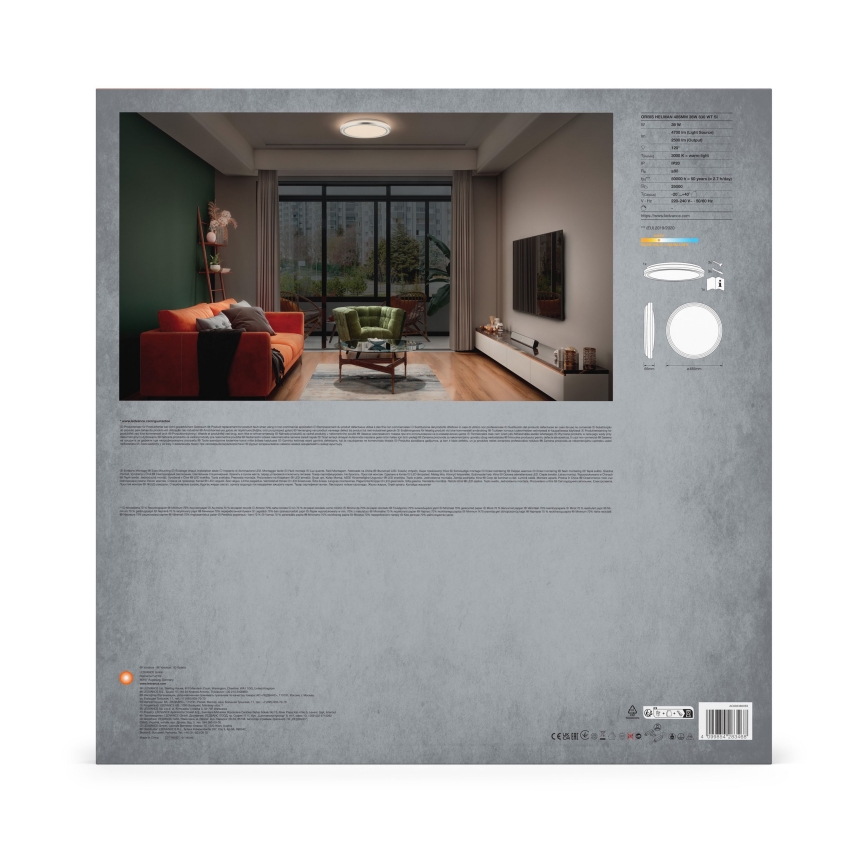 Ledvance - Φωτιστικό οροφής LED ORBIS HELMAN LED/36W/230V διάμετρος 48,5 cm ασημί