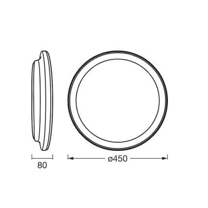 Ledvance - Φωτιστικό οροφής LED ORBIS PEDERSON LED/24W/230V διάμετρος 45 cm μαύρο