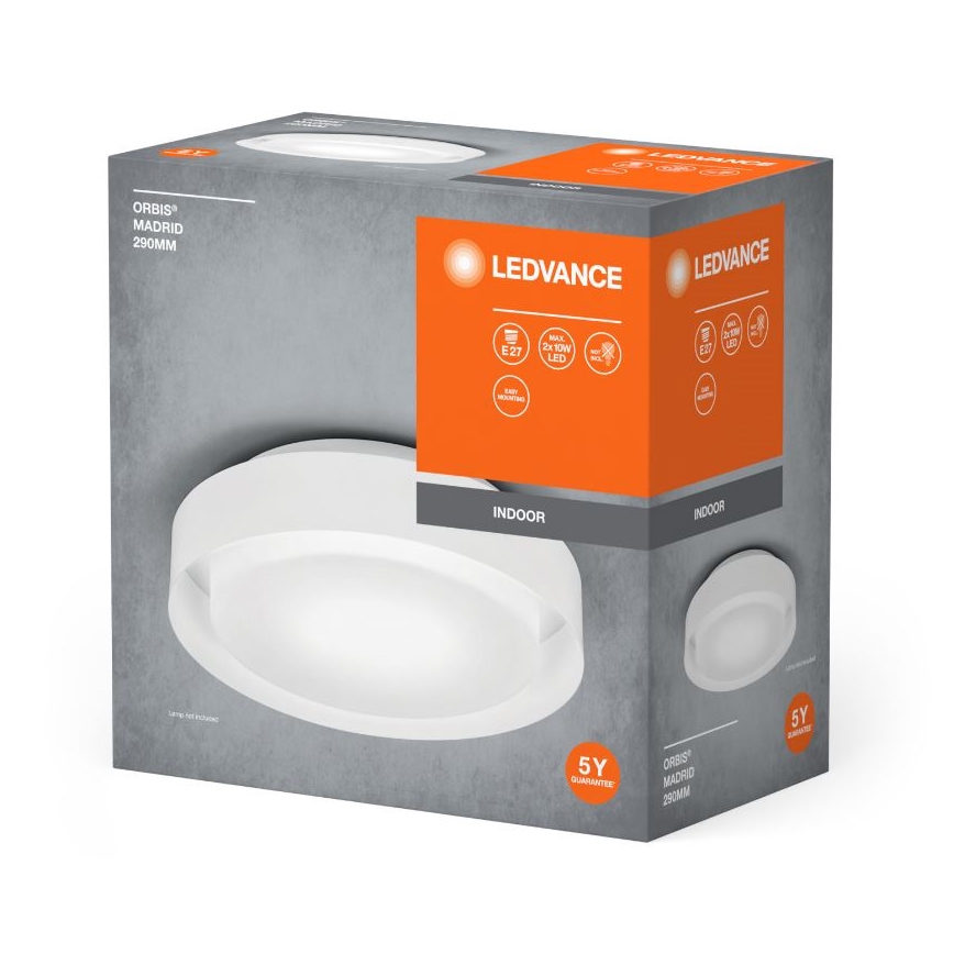 Ledvance - Φωτιστικό οροφής ORBIS MADRID 2xE27/10W/230V λευκό
