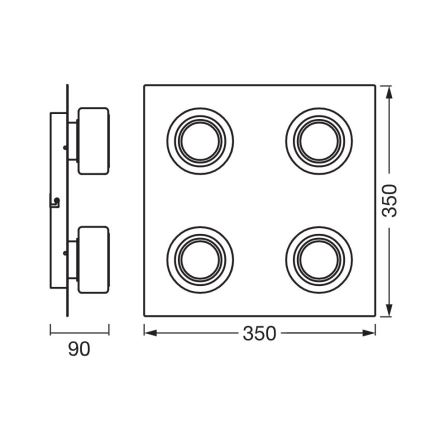 Ledvance - Φωτιστικό οροφής μπάνιου LED ORBIS FLAME 4xLED/5,5W/230V 3000/4000K IP44 λευκό