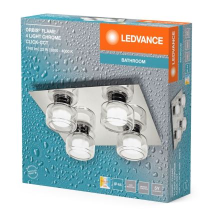 Ledvance - Φωτιστικό οροφής μπάνιου LED ORBIS FLAME 4xLED/5,5W/230V 3000/4000K IP44 χρώμιο