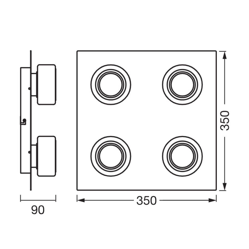 Ledvance - Φωτιστικό οροφής μπάνιου LED ORBIS FLAME 4xLED/5,5W/230V 3000/4000K IP44 χρώμιο