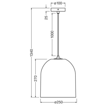 Ledvance - Κρεμαστό φωτιστικό οροφής DECOR CARDBOARD 1xE27/15W/230V διάμετρος 25 cm