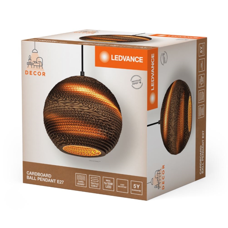 Ledvance - Κρεμαστό φωτιστικό οροφής DECOR CARDBOARD 1xE27/15W/230V διάμετρος 26 cm