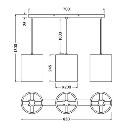 Ledvance - Κρεμαστό φωτιστικό οροφής DECOR CARDBOARD 3xE27/15W/230V