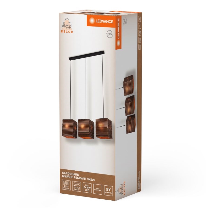 Ledvance - Κρεμαστό φωτιστικό οροφής DECOR CARDBOARD 3xE27/15W/230V