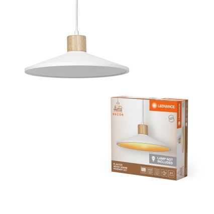 Ledvance - Κρεμαστό φωτιστικό οροφής DECOR PLASTER 1xE27/25W/230V διάμετρος 32 cm plaster λευκό