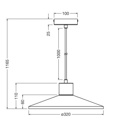 Ledvance - Κρεμαστό φωτιστικό οροφής DECOR PLASTER 1xE27/25W/230V διάμετρος 32 cm plaster λευκό