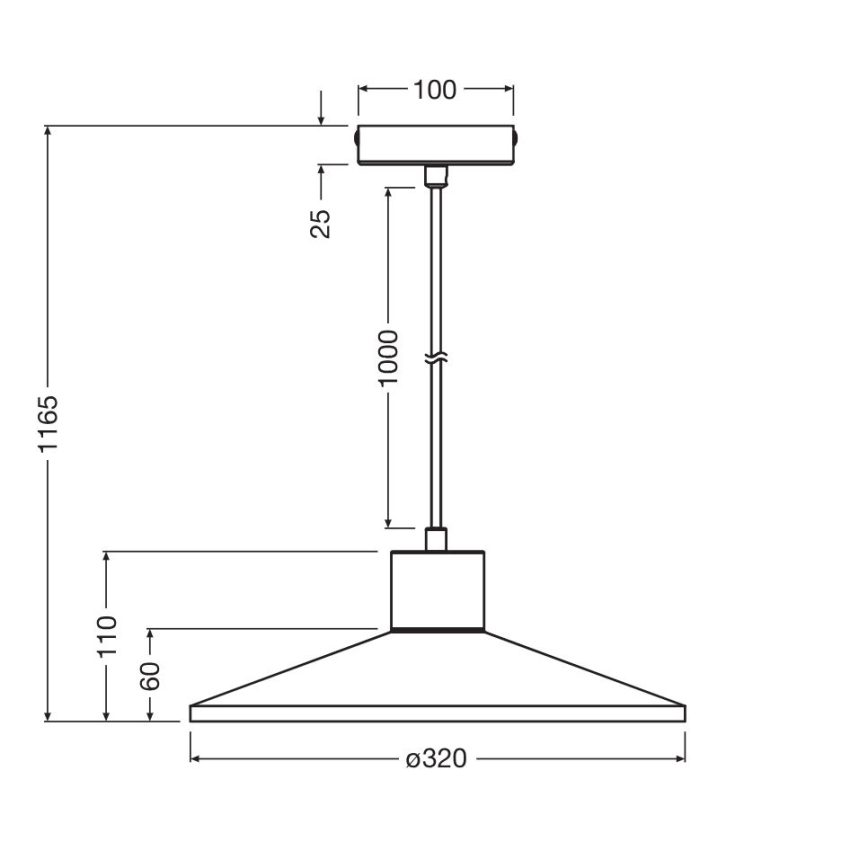 Ledvance - Κρεμαστό φωτιστικό οροφής DECOR PLASTER 1xE27/25W/230V διάμετρος 32 cm plaster λευκό