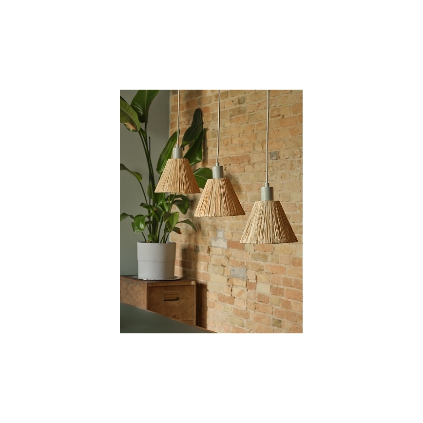 Ledvance - Κρεμαστό φωτιστικό οροφής DECOR RAFFIA 3xE27/15W/230V ίνες raffia