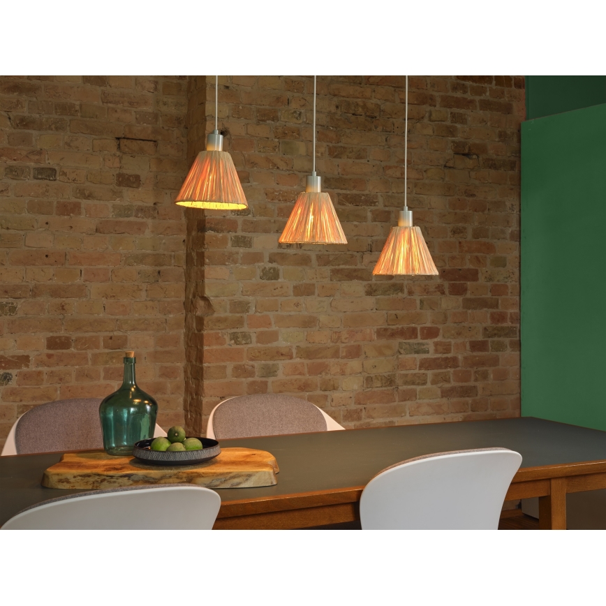 Ledvance - Κρεμαστό φωτιστικό οροφής DECOR RAFFIA 3xE27/15W/230V ίνες raffia