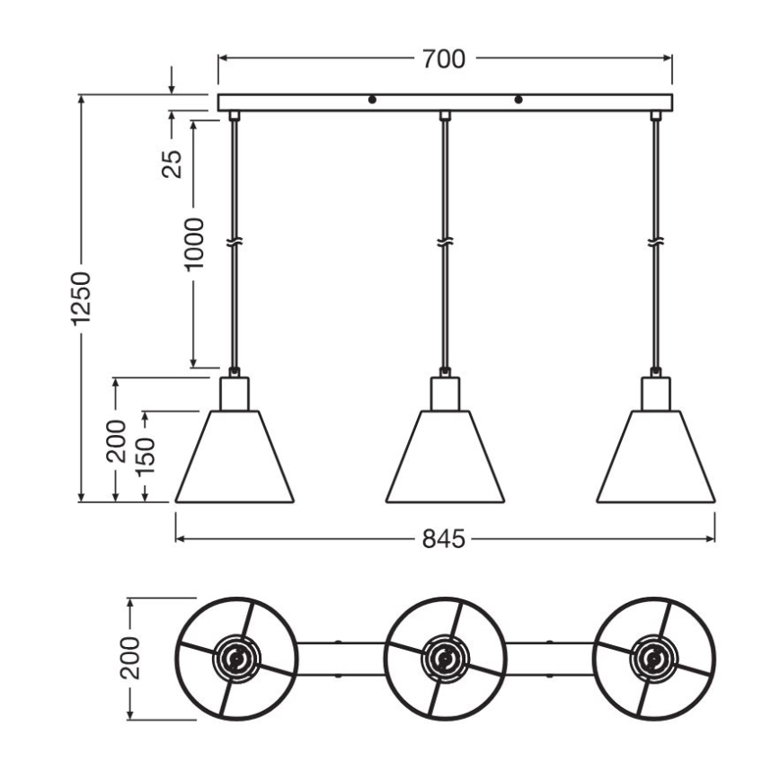 Ledvance - Κρεμαστό φωτιστικό οροφής DECOR RAFFIA 3xE27/15W/230V ίνες raffia