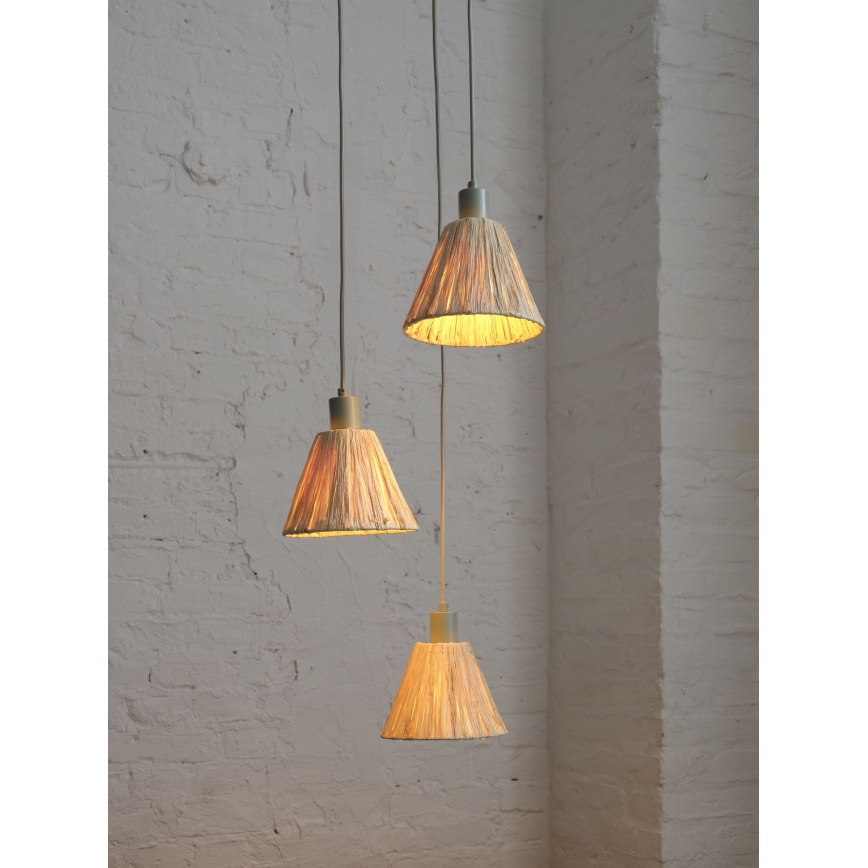 Ledvance - Κρεμαστό φωτιστικό οροφής DECOR RAFFIA 3xE27/15W/230V ίνες raffia