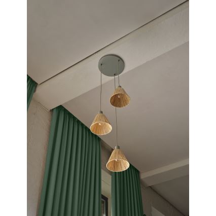 Ledvance - Κρεμαστό φωτιστικό οροφής DECOR RAFFIA 3xE27/15W/230V ίνες raffia