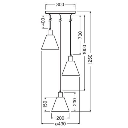 Ledvance - Κρεμαστό φωτιστικό οροφής DECOR RAFFIA 3xE27/15W/230V ίνες raffia