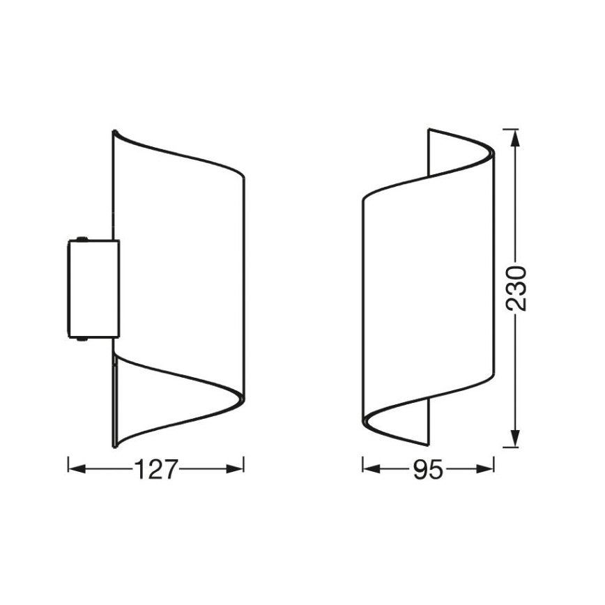 Ledvance - LED Dimmable φωτιστικό τοίχου SMART+ TWIST LED/12W/230V 3000-6500K Wi-Fi μαύρο