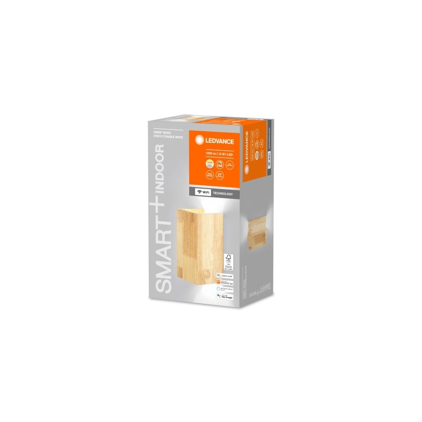 Ledvance - LED Dimmable φωτιστικό τοίχου SMART+ WOOD LED/12W/230V 3000-6500K Wi-Fi