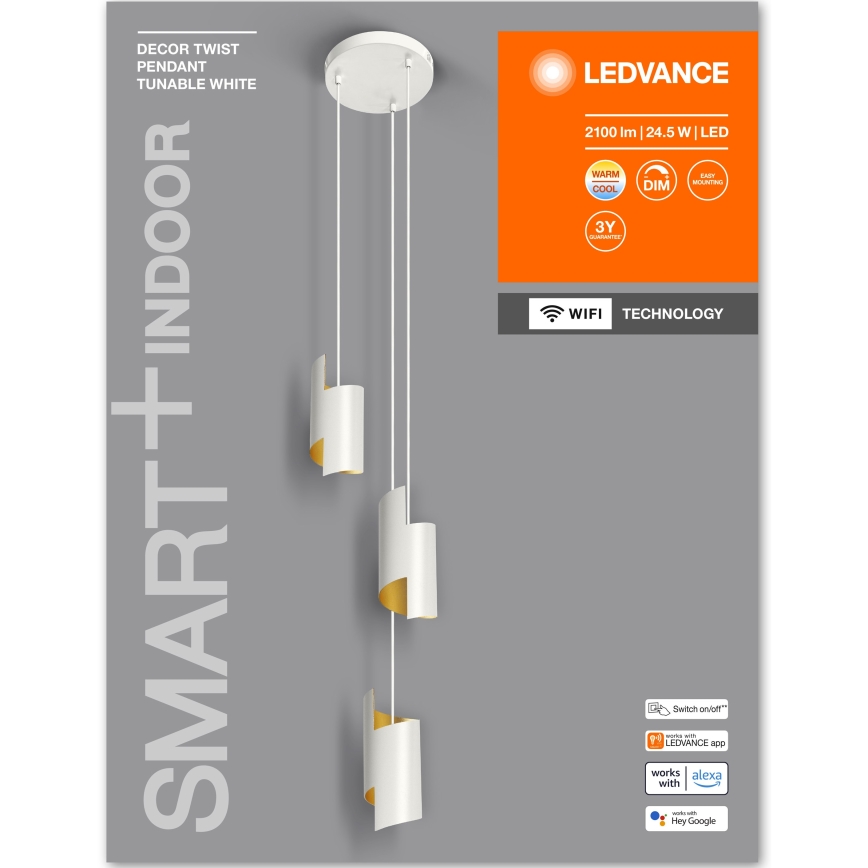 Ledvance - LED Dimmable κρεμαστό φωτιστικό οροφής SMART+ DECOR 3xLED/8W/230V λευκό Wi-Fi