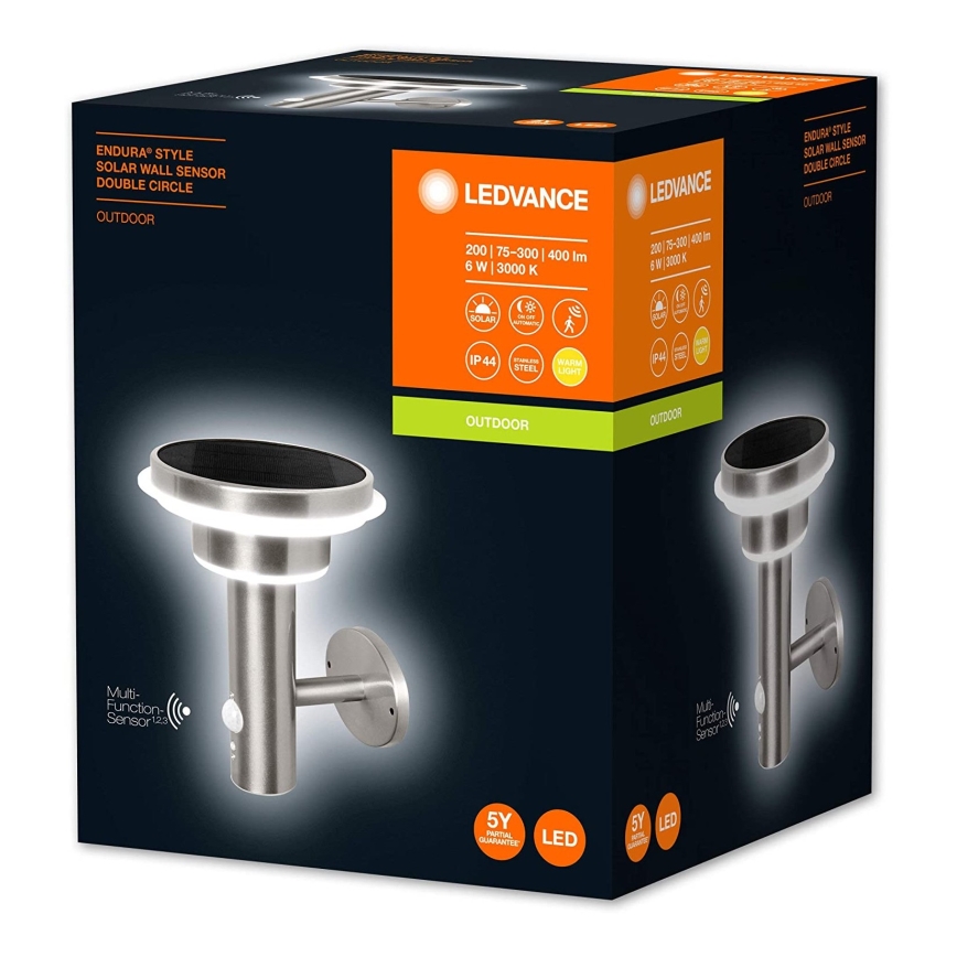 Ledvance - LED Dimmable ηλιακό φωτιστικό με αισθητήρα CIRCLE LED/6W/3,2V 2200 mAh IP44