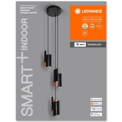 Ledvance - LED Dimmable κρεμαστό φωτιστικό οροφής SMART+ DECOR 3xLED/8W/230V μαύρο Wi-Fi