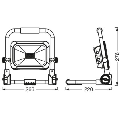 Ledvance - LED Dimming Εξωτερικού χώρου rechargeable προβολέας WORKLIGHT BATTERY LED/20W/5V IP54