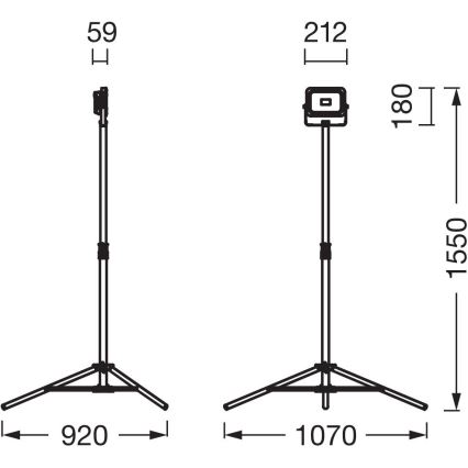 Ledvance- LED Dimmable προβολέας με βάση WORKLIGHT TRIPOD LED/20W/3,7V IP54