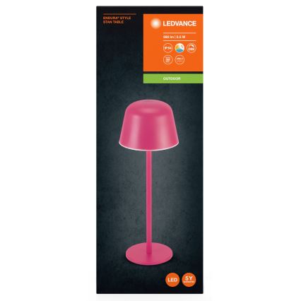 Ledvance -LED Dimmable φωτιστικό εξωτερικού χώρου επαναφορτιζόμενο TABLE LED/2,5W/5V IP54 κόκκινο