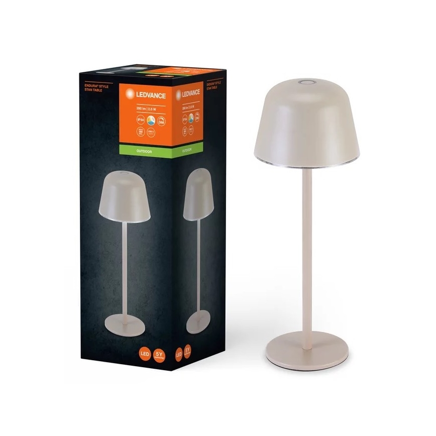 Ledvance - LED Dimmable φωτιστικό εξωτερικού χώρου επαναφορτιζόμενο TABLE LED/2,5W/5V IP54 μπεζ