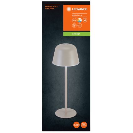 Ledvance - LED Dimmable φωτιστικό εξωτερικού χώρου επαναφορτιζόμενο TABLE LED/2,5W/5V IP54 μπεζ