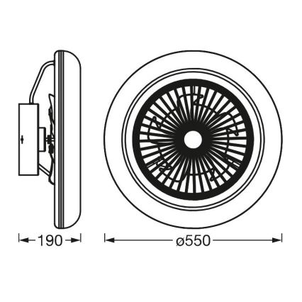 Ledvance - Φωτιστικό οροφής LED Dimmable με ανεμιστήρα SMART+ LED/35W/230V Wi-Fi 3000-6500K + τηλεχειριστήριο