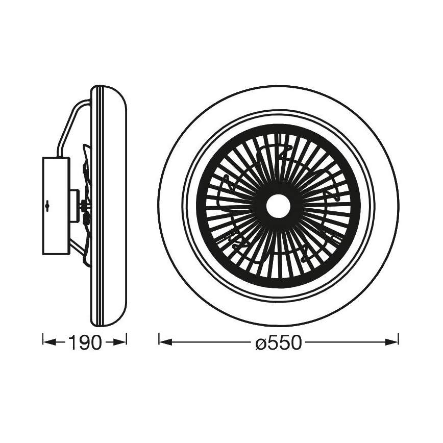 Ledvance - Φωτιστικό οροφής LED Dimmable με ανεμιστήρα SMART+ LED/35W/230V Wi-Fi 3000-6500K + τηλεχειριστήριο