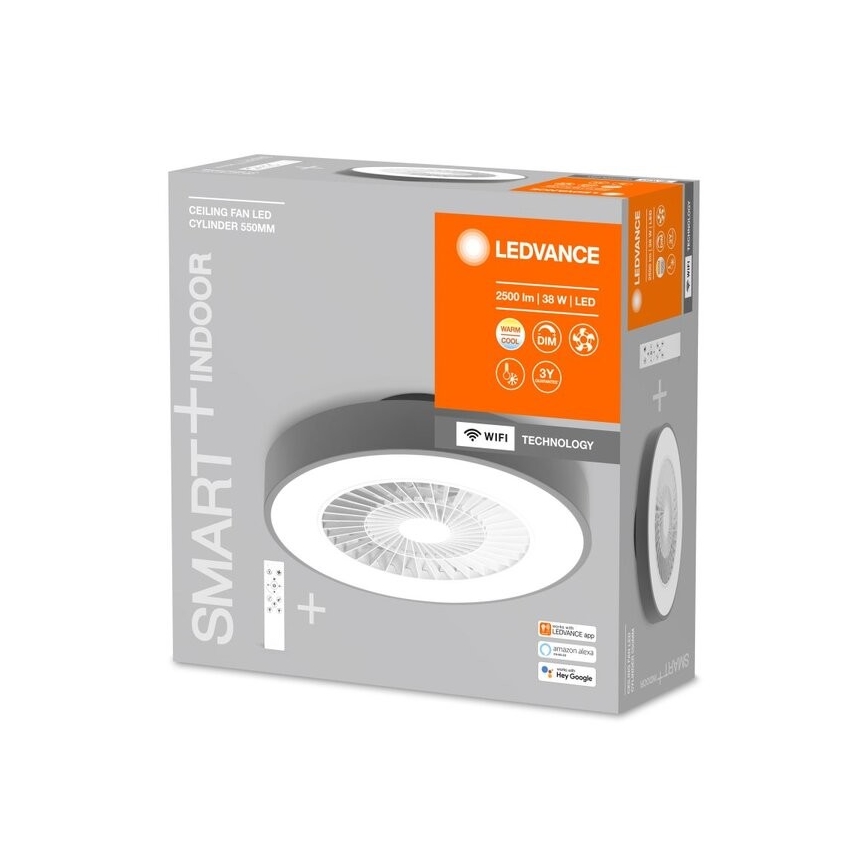 Ledvance - LED Dimmable φωτιστικό οροφής με ανεμιστήρα SMART+ LED/38W/230V 3000-6500K Wi-Fi + τηλεχειριστήριο
