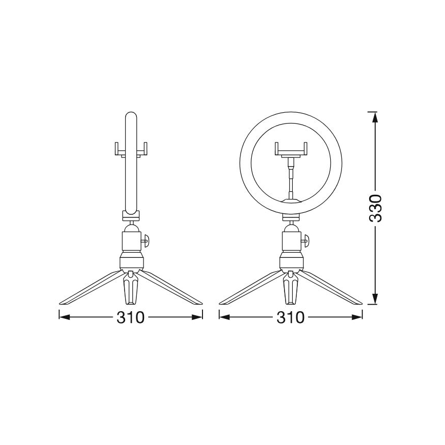 Ledvance - LED Dimmable  Επιτραπέζιο φωτιστικό με τρίποδα και βάση στήριξης κινητού για vlogging LED/5,5W/USB 3000/4000/6500K