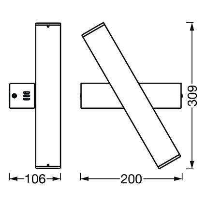 Ledvance - LED Dimmable φωτιστικό τοίχου SMART+ CROSS 2xLED/6W/230V 3000-6500K Wi-Fi