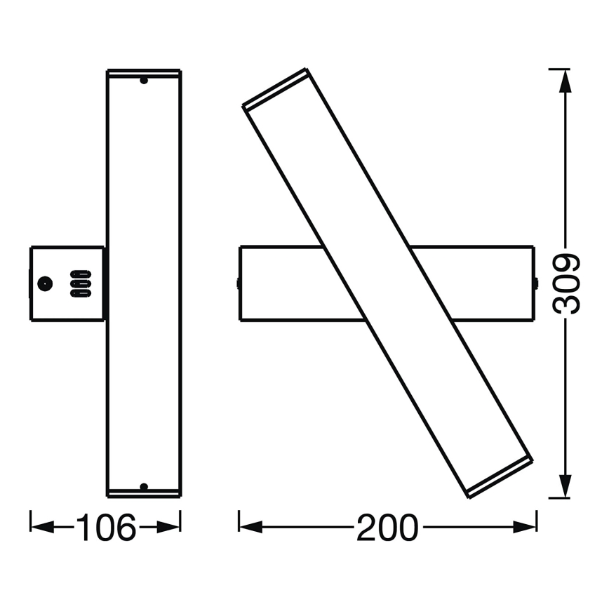 Ledvance - LED Dimmable φωτιστικό τοίχου SMART+ CROSS 2xLED/6W/230V 3000-6500K Wi-Fi