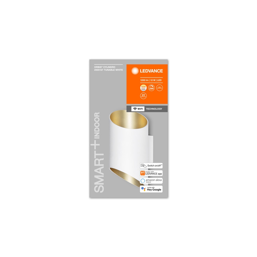Ledvance - LED Dimmable φωτιστικό τοίχου SMART+ CYLINDRO LED/12W/230V 3000-6500K Wi-Fi λευκό