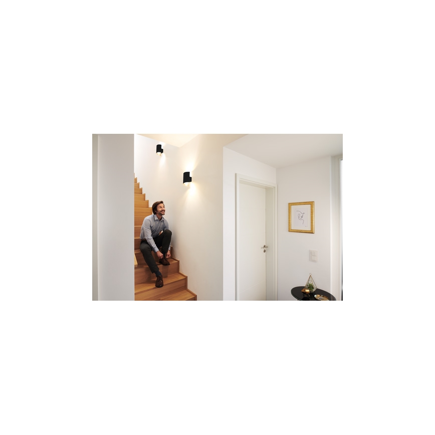 Ledvance - LED Dimmable φωτιστικό τοίχου SMART+ TWIST LED/12W/230V 3000-6500K Wi-Fi μαύρο