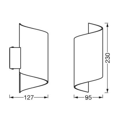 Ledvance - LED Dimmable φωτιστικό τοίχου SMART+ TWIST LED/12W/230V 3000-6500K Wi-Fi μαύρο