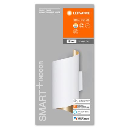 Ledvance - LED Dimmable φωτιστικό τοίχου SMART+ TWIST LED/12W/230V 3000-6500K Wi-Fi λευκό