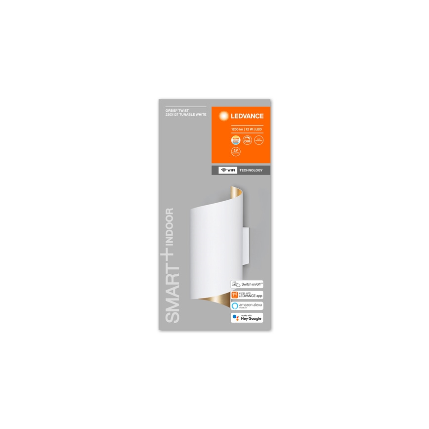 Ledvance - LED Dimmable φωτιστικό τοίχου SMART+ TWIST LED/12W/230V 3000-6500K Wi-Fi λευκό