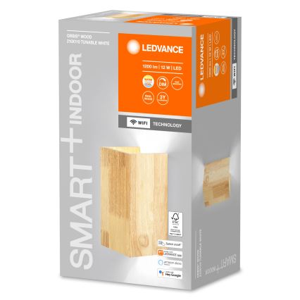 Ledvance - LED Dimmable φωτιστικό τοίχου SMART+ WOOD LED/12W/230V 3000-6500K Wi-Fi